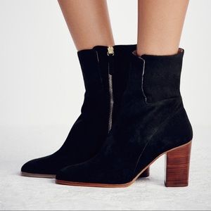 Free People Breakers Heel Boot Black Suede